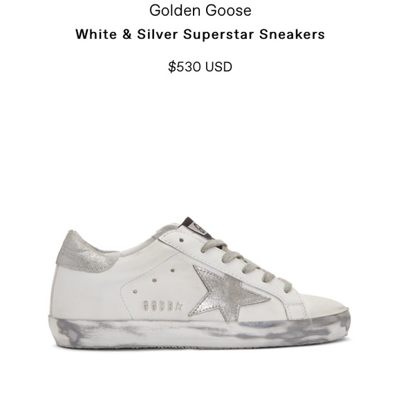 Golden Goose Shoes - Golden goose White & Silver Superstar Sneakers 37